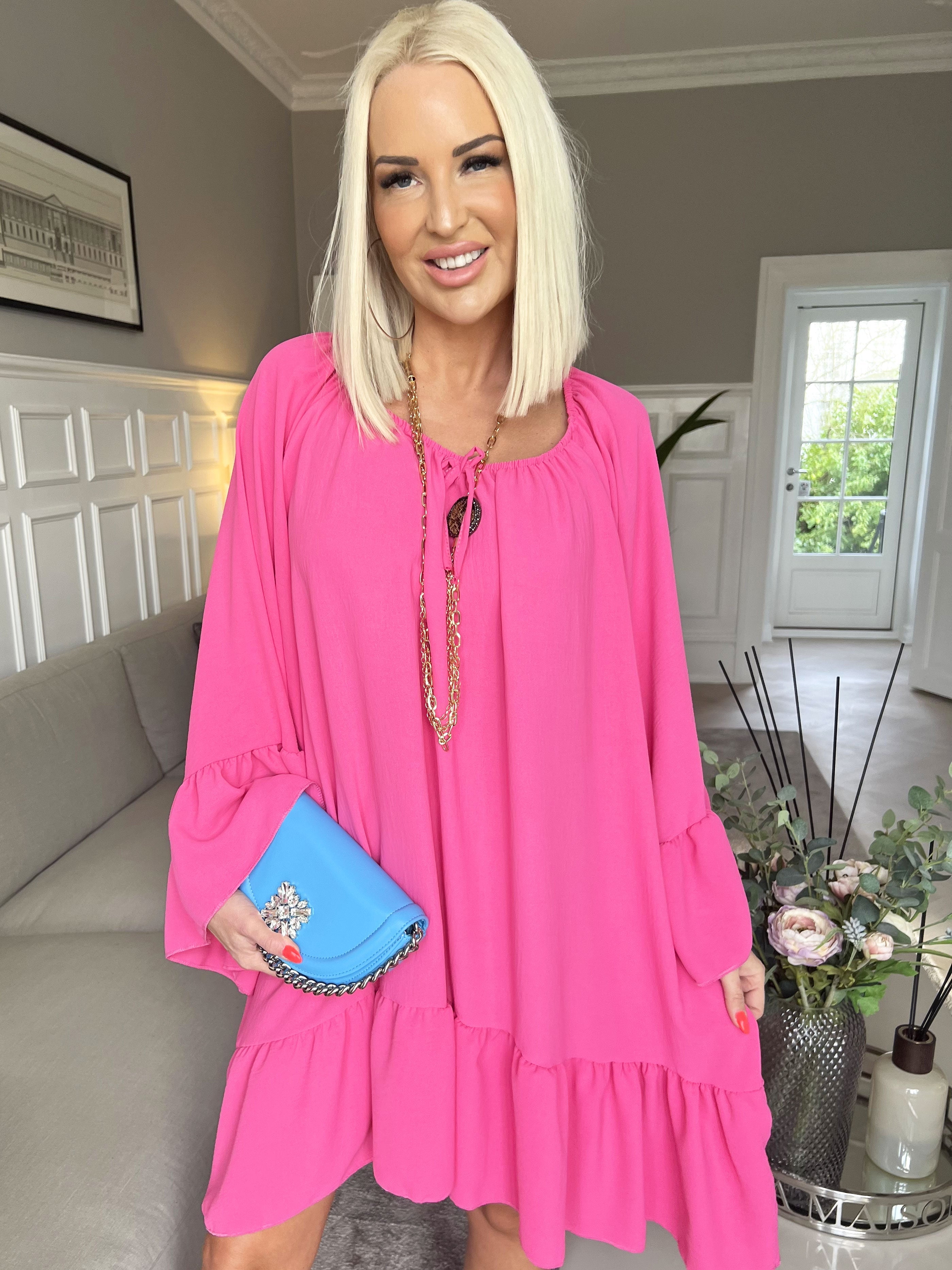 Asta - Tunikaklänning med volanger och gummiband i halsen